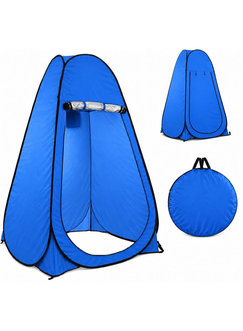 Yuwell Pop Up Privacy Shower Tent with Carry Bag, Waterproof Portable Outdoor Changing and Toilet Shelter for Camping, Beach, Dressing and Bathing Blue - Image 1
