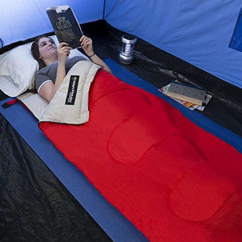 Wakeman Sleeping Bag ? 2-Season with Carrying Bag for Adults and Kids ? Spirit Lake Sleeping Bag for Camping and Festivals by Wakeman Outdoors (Red) - Image 5