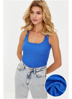 Saks Halter Collar Textured Flexible Knitted Undershirt TWOSS24AL00017