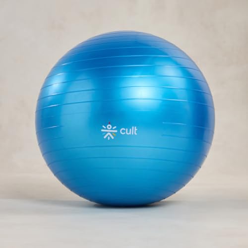 CULT Anti-Burst Gym Ball 55 cm -Exercise & Balance, Yoga, Pilates, Core & Ab Workouts Durable 100kg Ball with Pump - Image 2