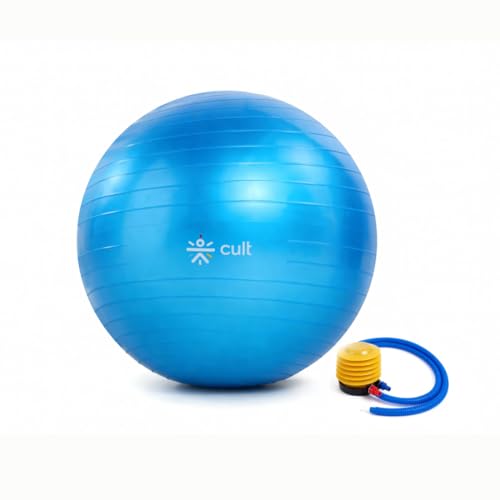 CULT Anti-Burst Gym Ball 55 cm -Exercise & Balance, Yoga, Pilates, Core & Ab Workouts Durable 100kg Ball with Pump - Image 1