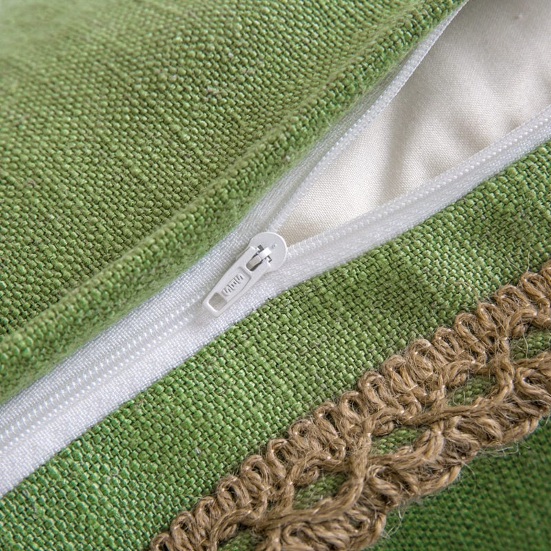 Phantoscope Pack of 2 Farmhouse Decorative Throw Decorative Pillow Cover Burlap Linen Pillow Covers Trimmed Tailored Edges Green, Plain, 12 x 20 inches, 30 x 50 cm - Image 3