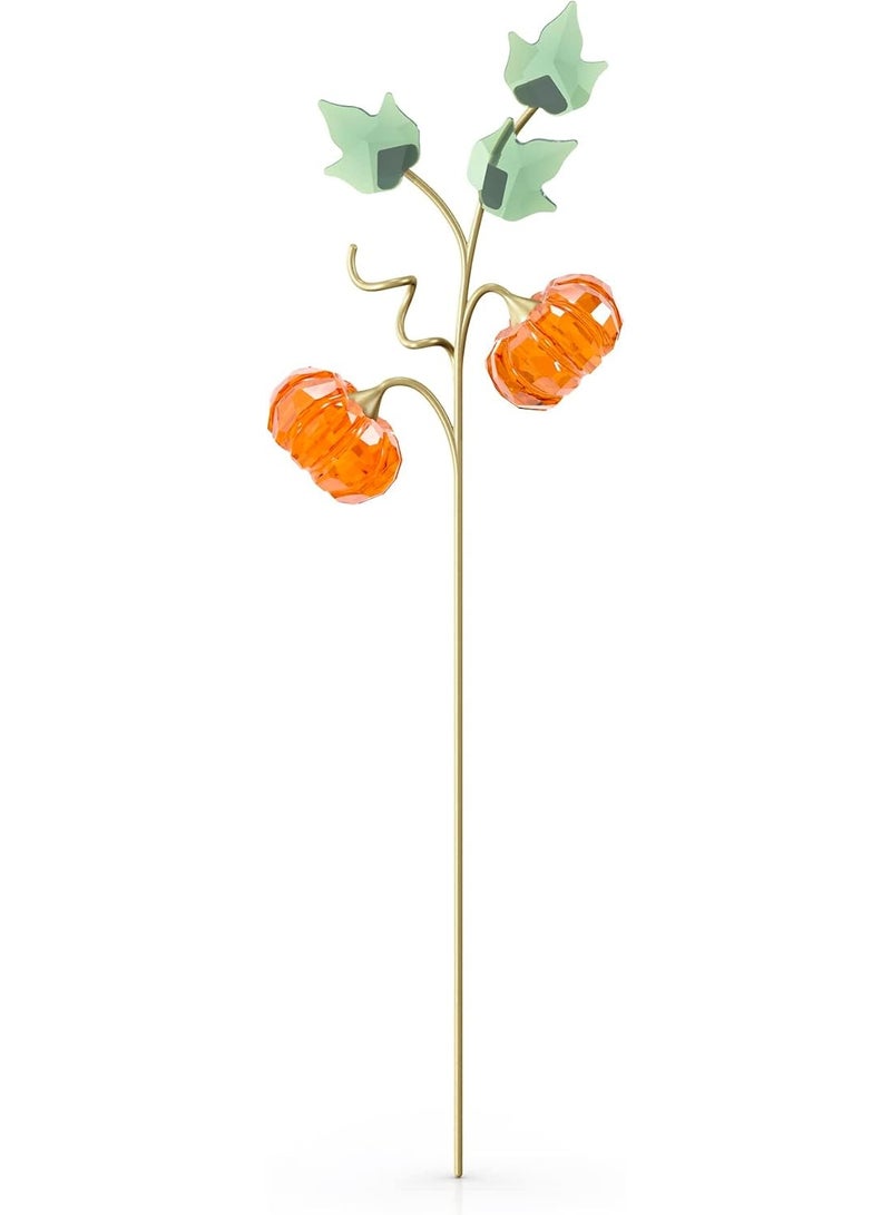 SWAROVSKI Pumpkin Stalk, Orange and Green Crystal with Gold Tone Plating, from the Swarovski Garden Tales Collection - Image 1