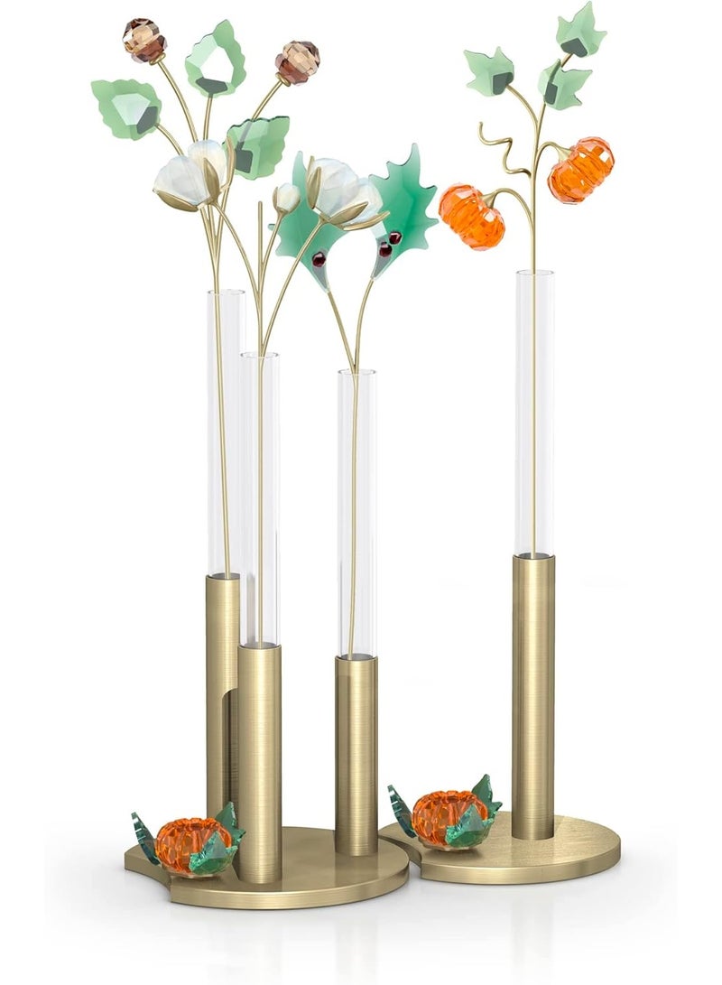 SWAROVSKI Pumpkin Stalk, Orange and Green Crystal with Gold Tone Plating, from the Swarovski Garden Tales Collection - Image 3