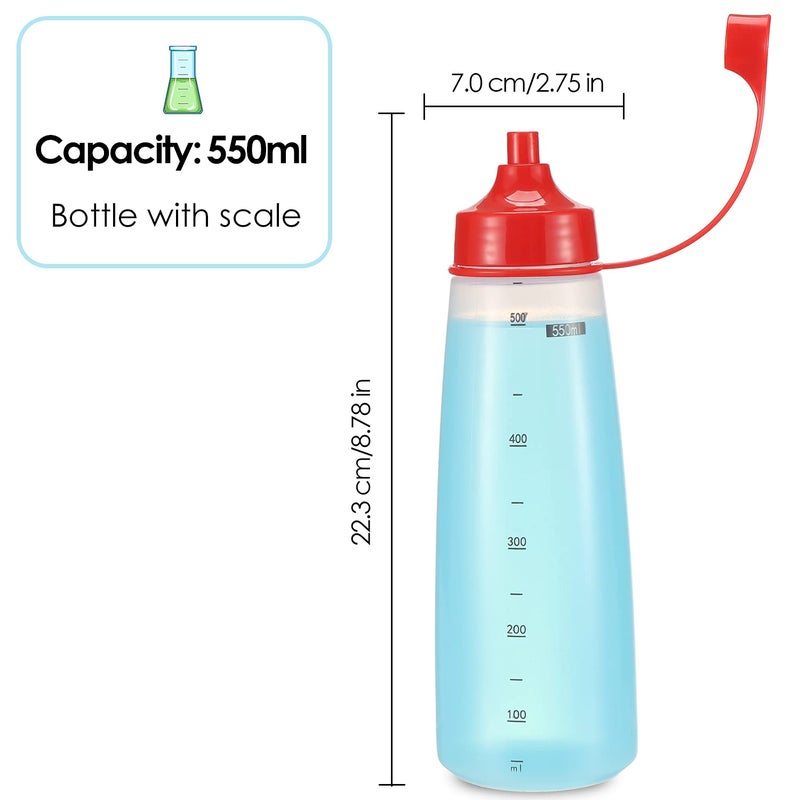 Ondiomn Condiment Squeeze Bottle for Sauces Wide Mouth, Plastic Squeeze Bottles for Condiments, Paint, Ketchup, Mustard, Oil, Resin, Baking, Cake Decorating, Cleaning, BPA Free-Food Grade (19 oz., 2, Count) - Image 3
