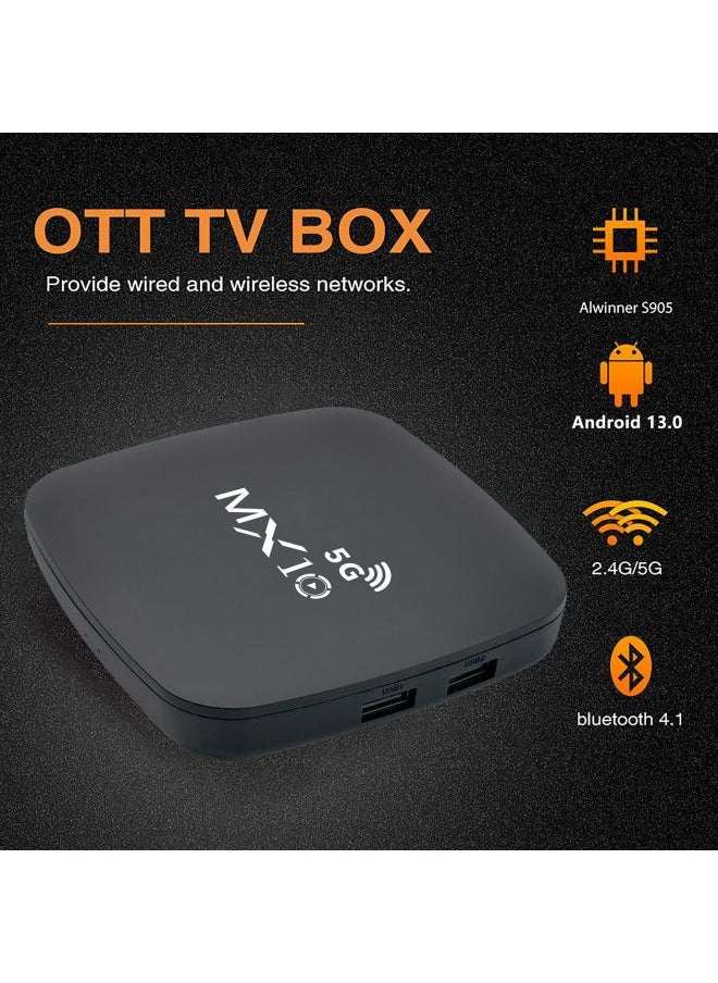 Generic - MX10 5G Network TV Set-top Box Android 13ATV System HD WIFI Player Box-Color:MX10 5G - Image 1