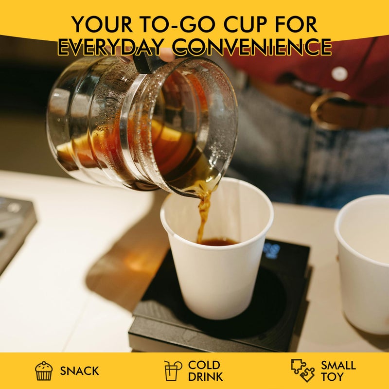 RACETOP [100 pack] Disposable Coffee Cups with Lids 12 oz, Hot Paper Cups with Lids, To Go Cup with Lid - Image 5