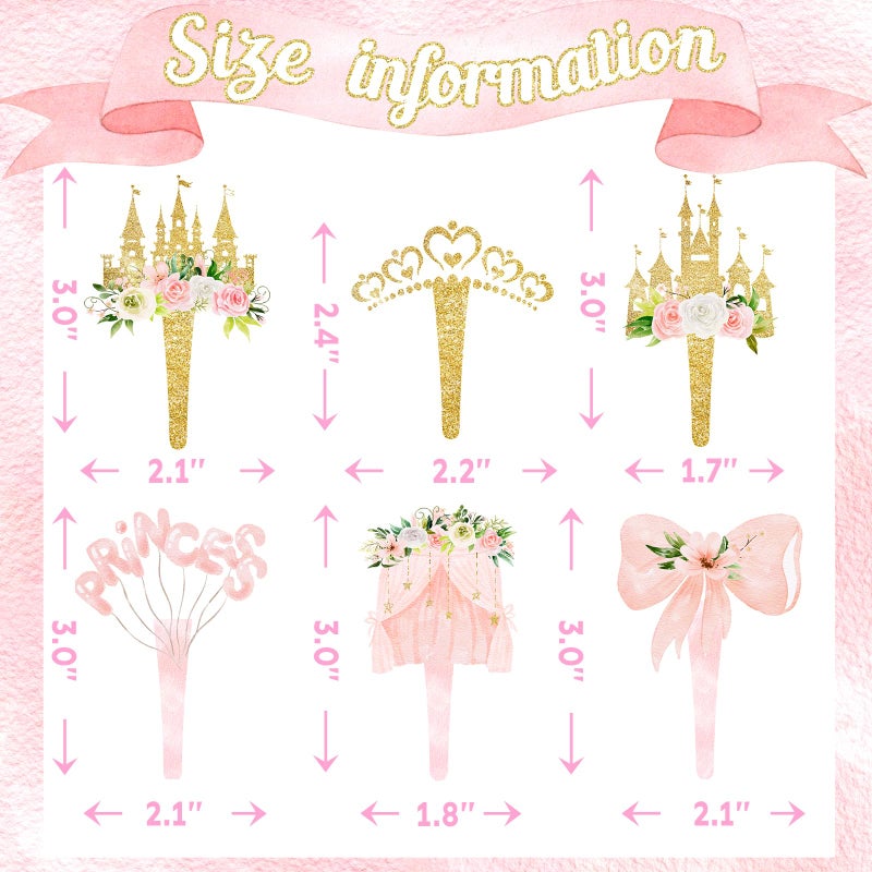 HaPiBiDesign 40 Pcs Princess Cupcake Toppers - Elegant Princess Party Decorations and Princess Cake Decor - Perfect for Princess Birthday Cupcake Toppers, Princess Baby Shower, and Fairy Tale Theme Party - Image 2