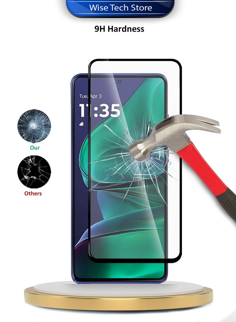 Wtech Motorola Edge 60 Stylus 5G 2025 Premium E2E Series Full Glue Full Cover Tempered Glass Screen Protector (MSGECN) - Clear/Black - Image 3