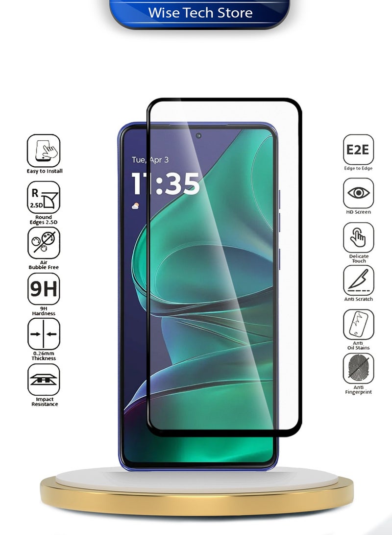 Wtech Motorola Edge 60 Stylus 5G 2025 Premium E2E Series Full Glue Full Cover Tempered Glass Screen Protector (MSGECN) - Clear/Black - Image 2