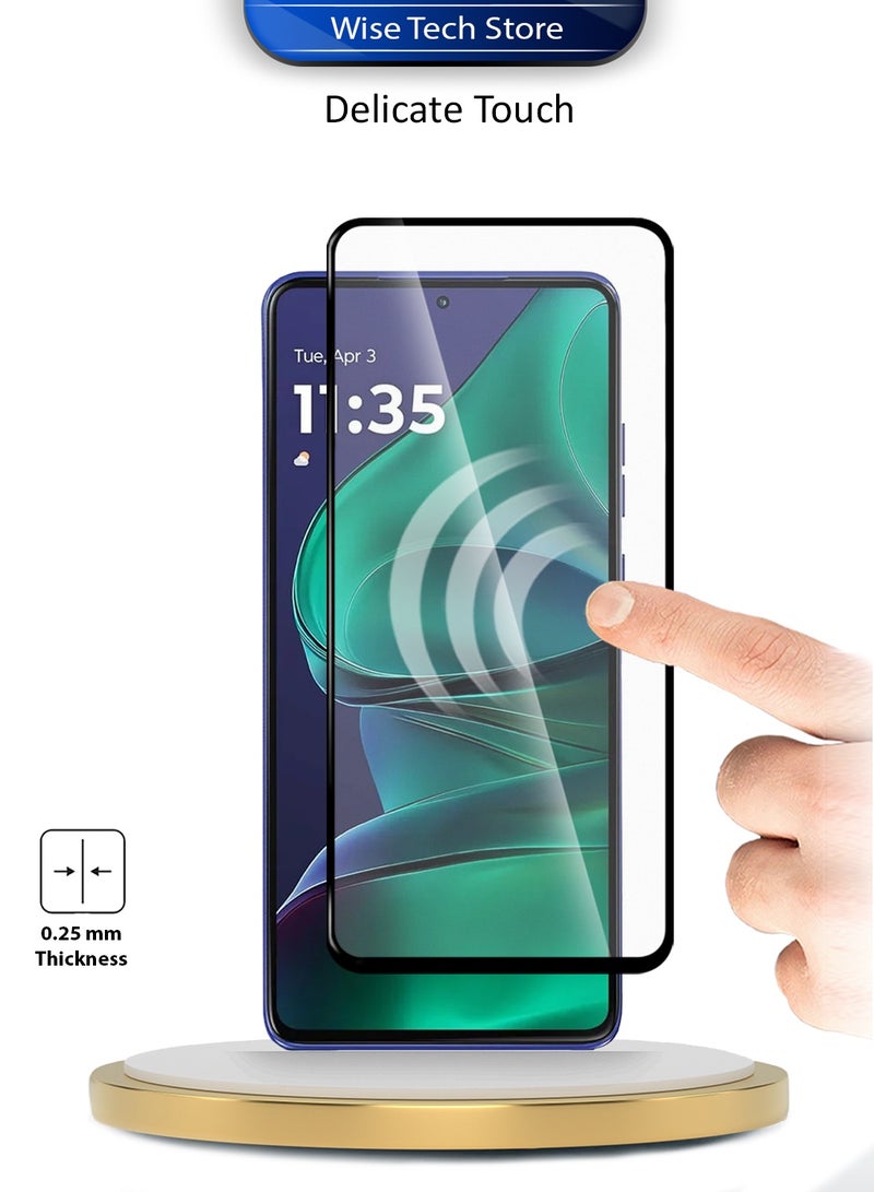 Wtech Motorola Edge 60 Stylus 5G 2025 Premium E2E Series Full Glue Full Cover Tempered Glass Screen Protector (MSGECN) - Clear/Black - Image 4