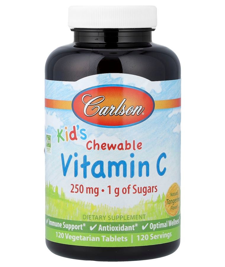 Carlson Kid's Chewable Vitamin C Natural Tangerine 120 Vegetarian Tablets