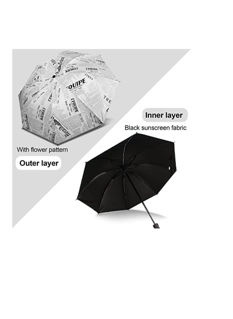 Generic - Small Umbrella Compact for Rain Windproof Portable Black Umbrellas for Rain Folding Umbrella for Car Small Umbrella for Backpack Protection Sun Folding UV Umbrella Windproof Compact - Image 1