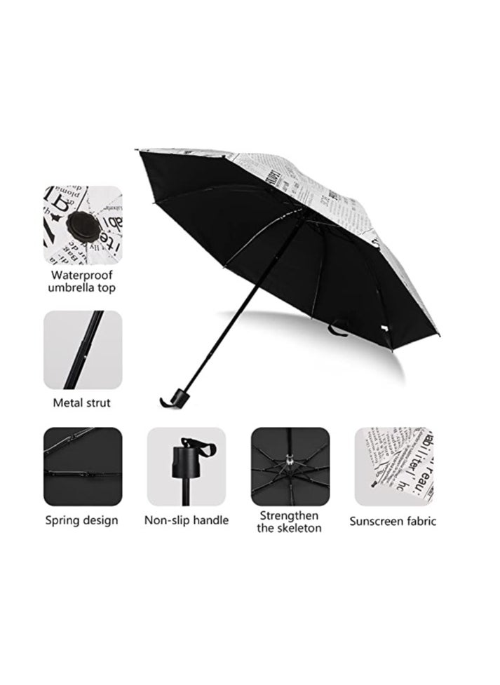 Generic - Small Umbrella Compact for Rain Windproof Portable Black Umbrellas for Rain Folding Umbrella for Car Small Umbrella for Backpack Protection Sun Folding UV Umbrella Windproof Compact - Image 1