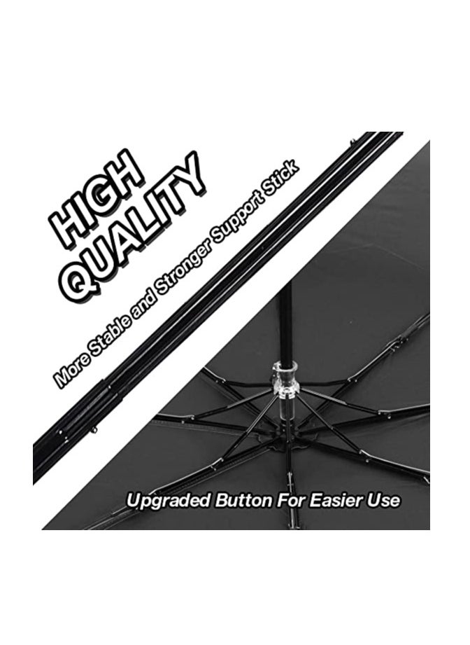 Generic - Small Umbrella Compact for Rain Windproof Portable Black Umbrellas for Rain Folding Umbrella for Car Small Umbrella for Backpack Protection Sun Folding UV Umbrella Windproof Compact - Image 1