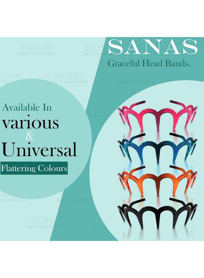 Sanas Hairband For Women 4Pcs Girls Accessories Korean Fashion Comb Hairband Hair Belt Teeth Band Cute Hair Bands Hairband Male 90S Comb Hairband Head Accessories For Women 4Pcs - Image 5