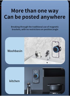 Generic Car Phone Holder with Magnetic Suction 360 Degree Rotating，Strong Suction for Car Kitchen Mirro Gym Bath Shower All Smooth Surface，Compatible with iPhone，Huawei，Xiaomi and Samsung  - Image 3