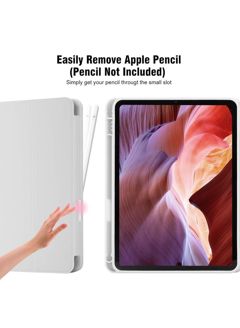 SmartGrist iPad 10th Generation Case 2022 with Pencil Holder, 10.9 Inch Soft TPU Back Protective Smart Case with Auto Wake/Sleep, Trifold Stand - Gray - Image 2