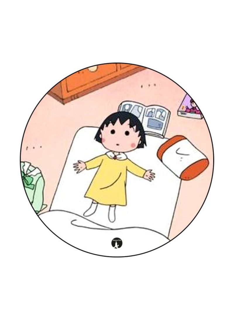 RKN Anime Chibi Maruko Chan Printed Mouse Pad  White/k/Beige