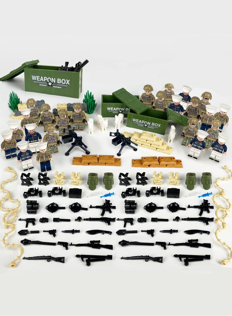 Warrior Building Block Equipment Box Military Scene With Toys (24 Characters) - Image 1