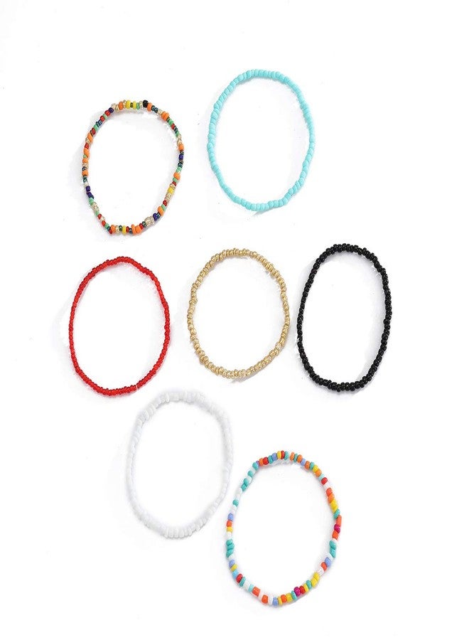 Asphire Bohemian Layered Beaded Bracelet Elastic Multicolor Beads - Image 3
