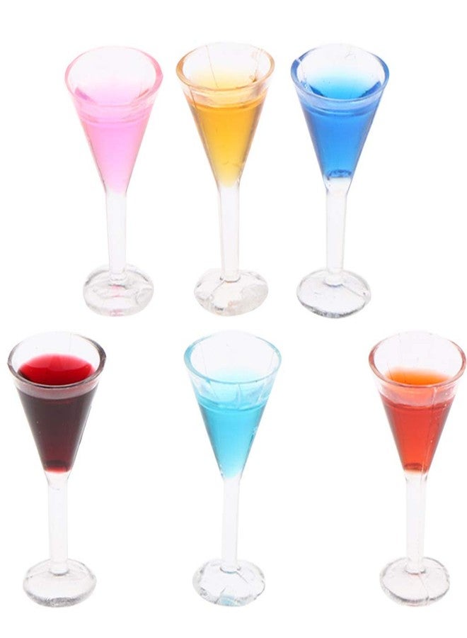 FRECI 6pcs 1:12 Dollhouse Cocktail Glasses Miniature Sharp Cocktail Glass Set Dollhouse Kitchen Accessories Baby Kids Xmas Gifts - Image 1