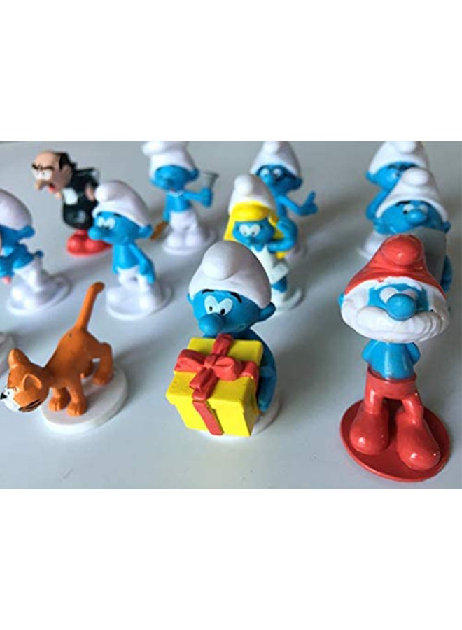 مجموعة مجسمات شخصيات الأكشن من فيلم Cute Smurfs مكونة من 12 قطعة متينة وقوية ومتعددة الألوان 10x5x5سم - Image 4