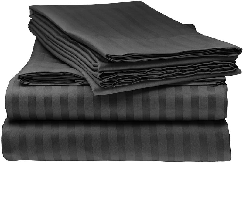 UmI. Brand Umi Super Soft Brushed Microfiber Cotton Satin Striped 72X78Inches 6X65Feet Fitted Bedsheet with 2 Pillow CoversAll Around Elastic Fitted bedsheet with Pillow Covers - Image 2