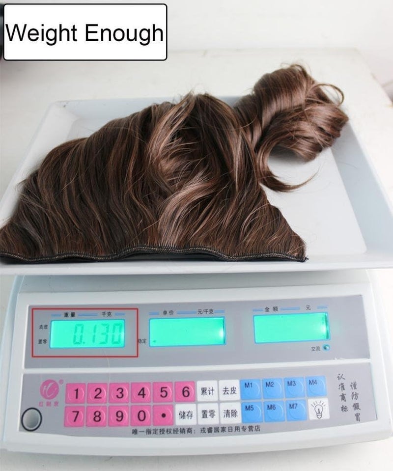 REECHO 18" 1-Pack 3/4 Full Head Curly Wavy Clips in on Synthetic Hair Extensions HE008 Hairpieces for Women 5 Clips 4.0 Oz per Piece - Black Brown - Image 4