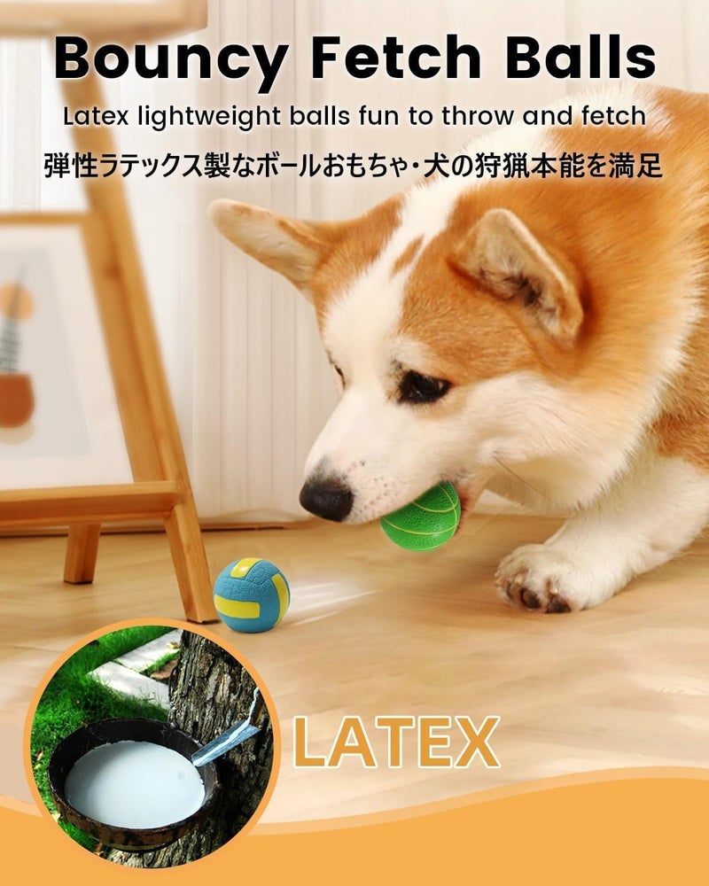 Squeaky Dog Toys - 4 Pack Interactive Sports Balls for Small Dogs - Image 3