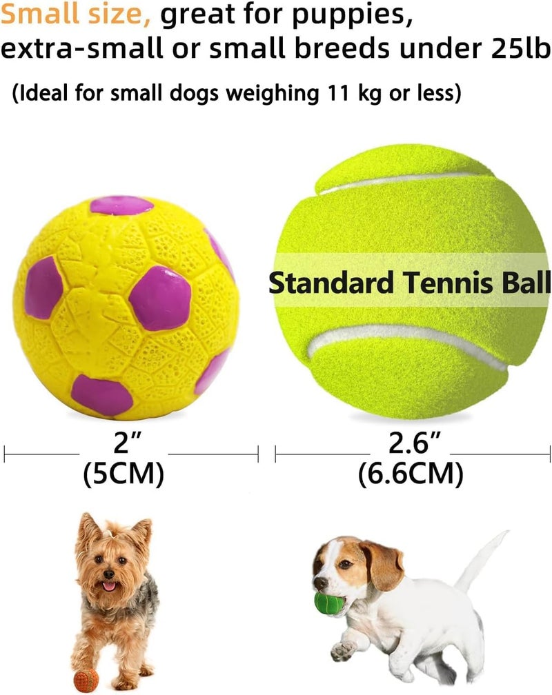 Squeaky Dog Toys - 4 Pack Interactive Sports Balls for Small Dogs - Image 4