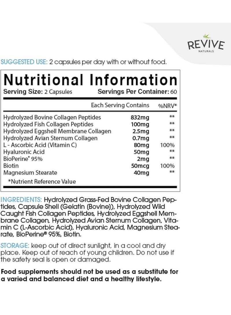 Revive Naturals Multi Collagen Protein 120 Caps Capsules 2 months supply - Image 2