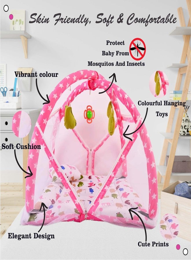 Kwitchy New Born Baby Bedding Set Combo of Play Gym Bed with Net & Carry Bag (Pink, 0-6 Months) (2PCS Set) - Image 4