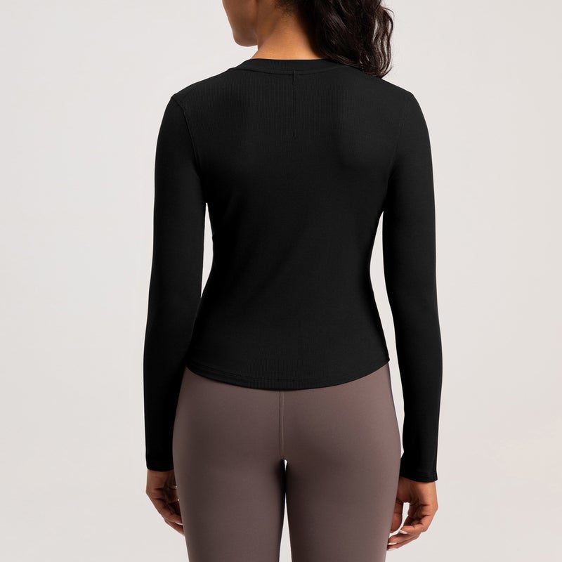 Athena Lulu Women's Modal Henley Long Sleeve Yoga Top - Image 2