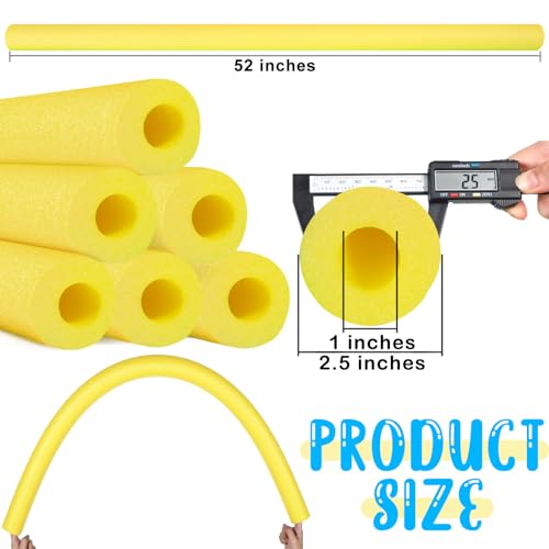 Hanaive 6 Pack Pool Noodles Swimming Floating Foam Tube 52 Inch Hollow Swim Noodles Bulk Floats Heavy Duty for Swimming Decoration Craft Projects MultiPurposeYellow - Image 5