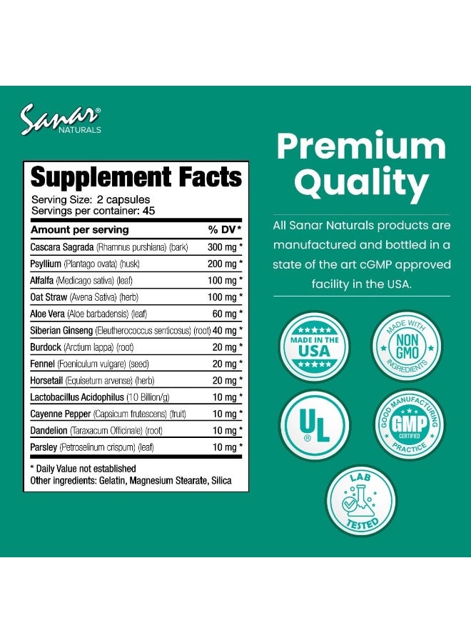 Sanar Naturals Colon Cleanser 2002 Detox And Natural Laxative, 90 Capsules - Image 2