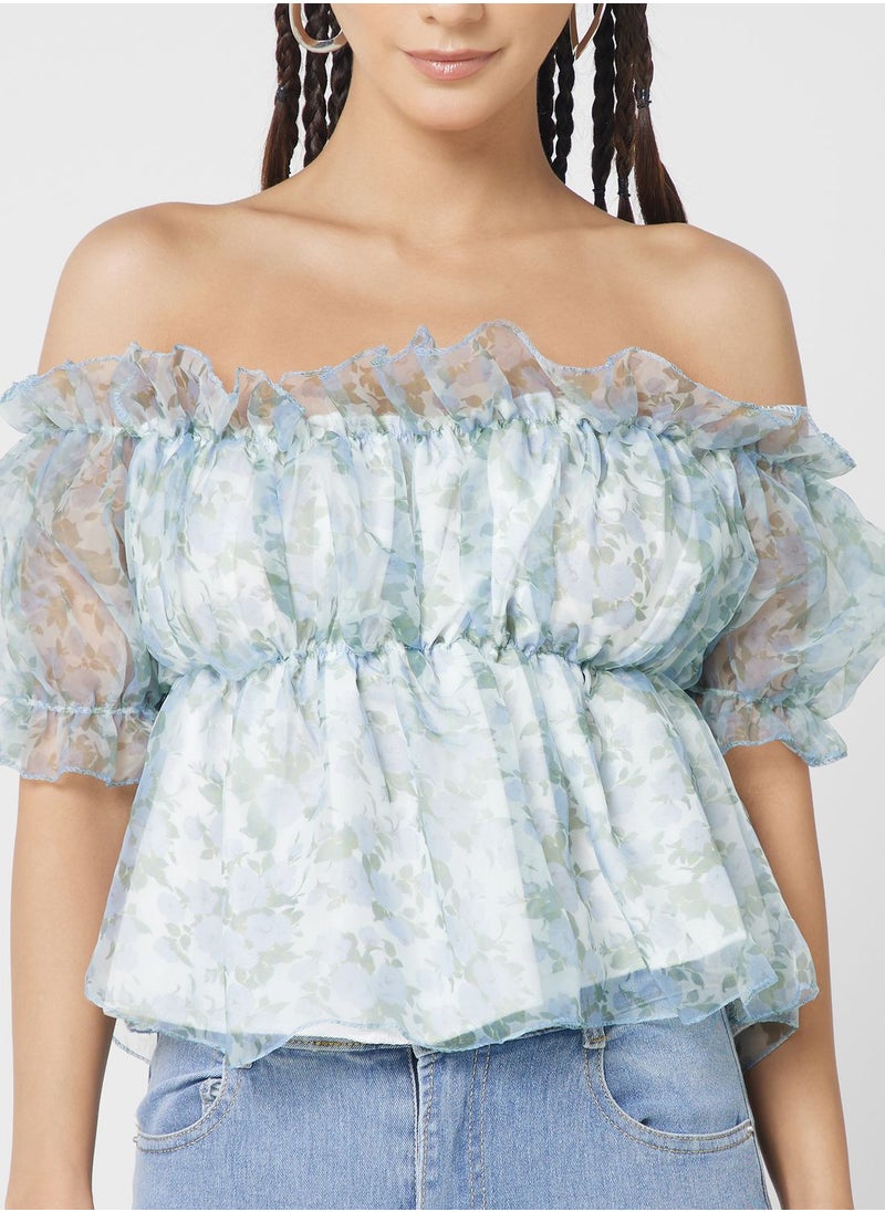 Ginger - Off Shoulder Ruffle Neck Top - Image 1