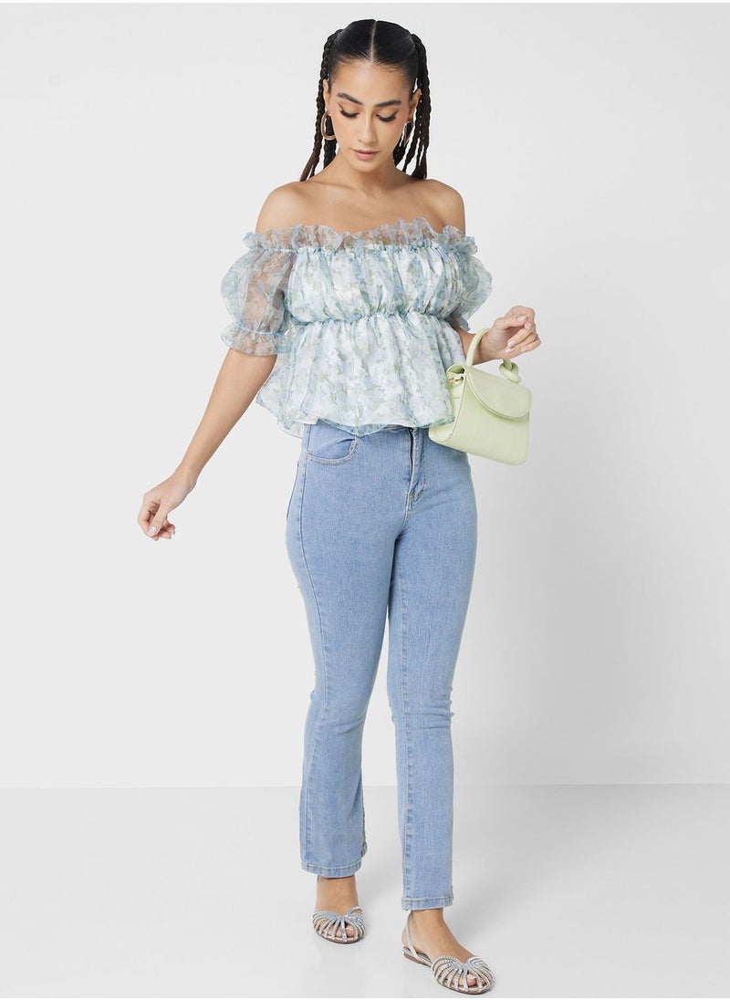 Ginger - Off Shoulder Ruffle Neck Top - Image 1