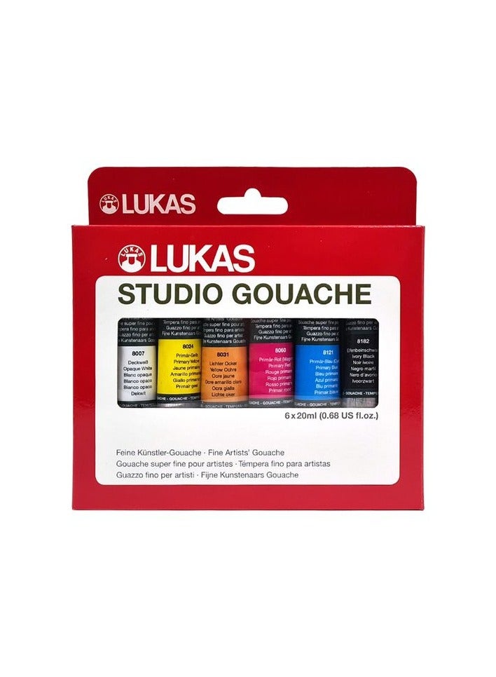 Lukas Studio Artist Gouache Paint Set - 6x20ml