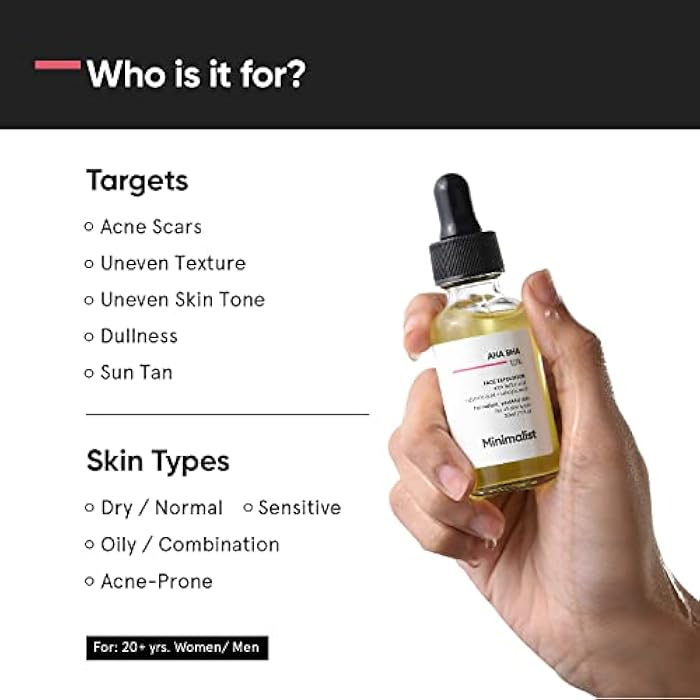 Minimalist 10% AHA (Lactic Acid & Glycolic Acid) BHA (Salicylic Acid) Exfoliating Serum | Mildly Exfoliates without Drying for Radiant, Youthful Skin | For Women & Men | 1 Fl Oz / 30 ml - Image 2