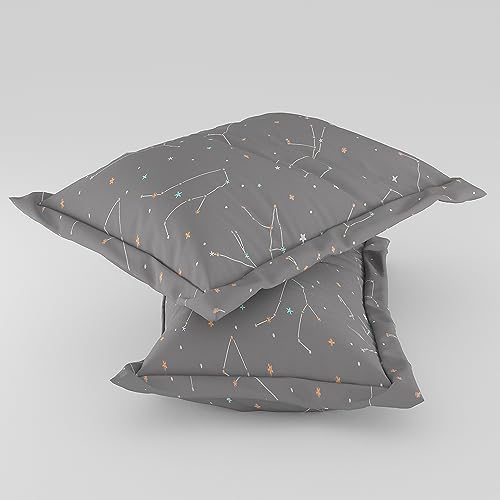 Sleepyhead Zodiac - 180Tc Double Size 100% Cotton Bedsheet With 2 Pillow Covers (90"X100", Grey, Breathable, Pack Of 1), 180 tc - Image 3