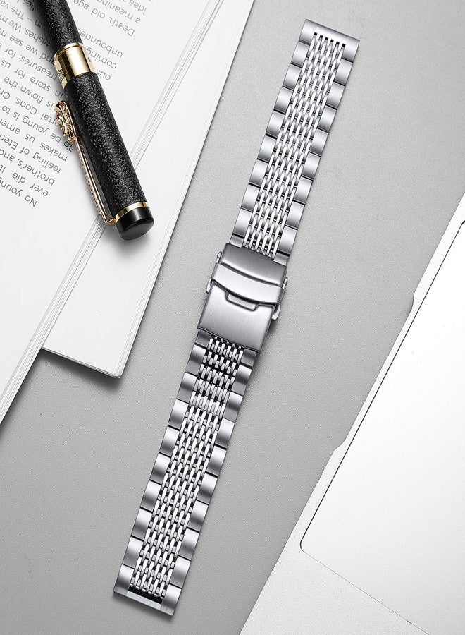 BINLUN Quick Release Replacement Watch Band Polished 15 Grids Stainless Steel Watch Strap for Unisex in 5 Colors and 4 Sizes(18/20/22/24mm) with Spring Bars and Adjustment Tool - Image 4