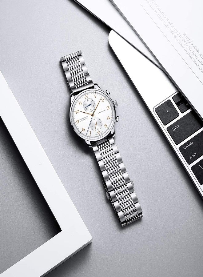 BINLUN Quick Release Replacement Watch Band Polished 15 Grids Stainless Steel Watch Strap for Unisex in 5 Colors and 4 Sizes(18/20/22/24mm) with Spring Bars and Adjustment Tool - Image 2