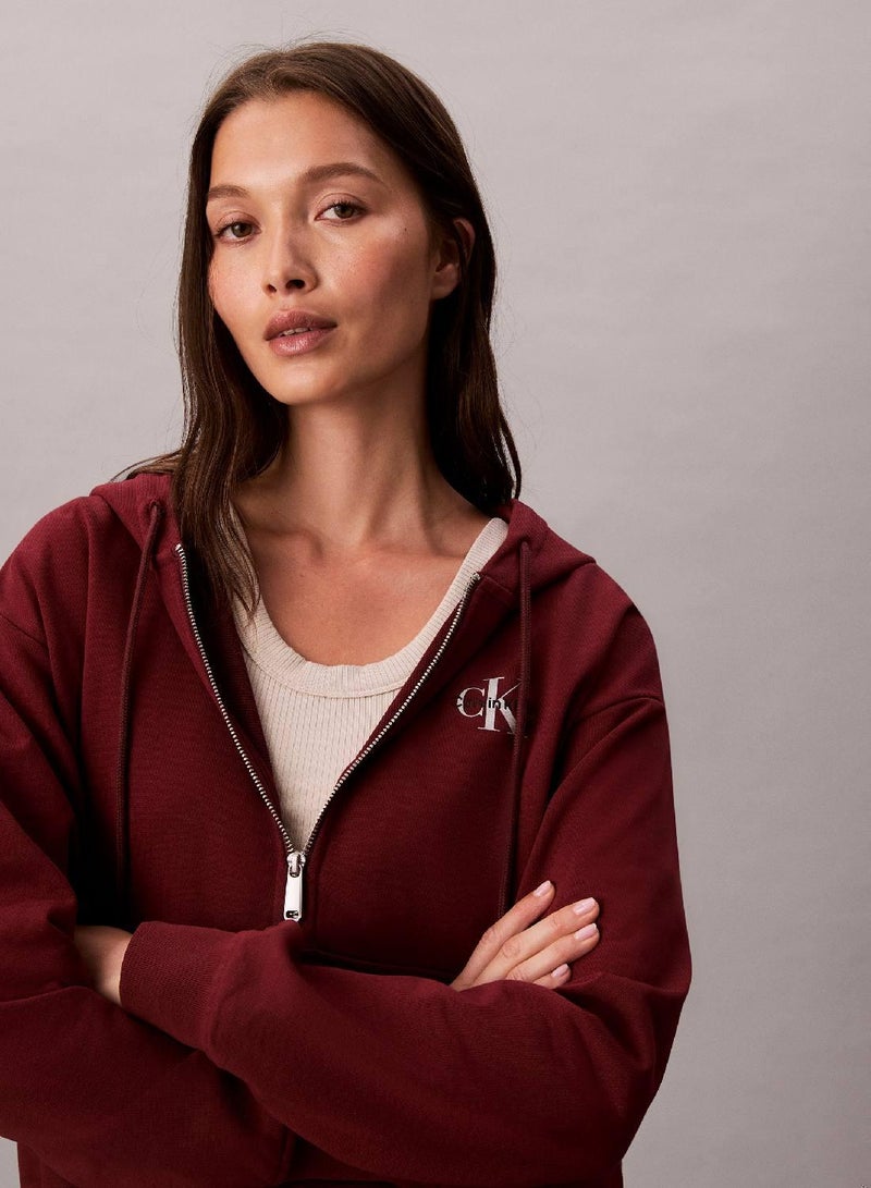 Calvin Klein Jeans Monogram Zip Up Hoodie - Image 3