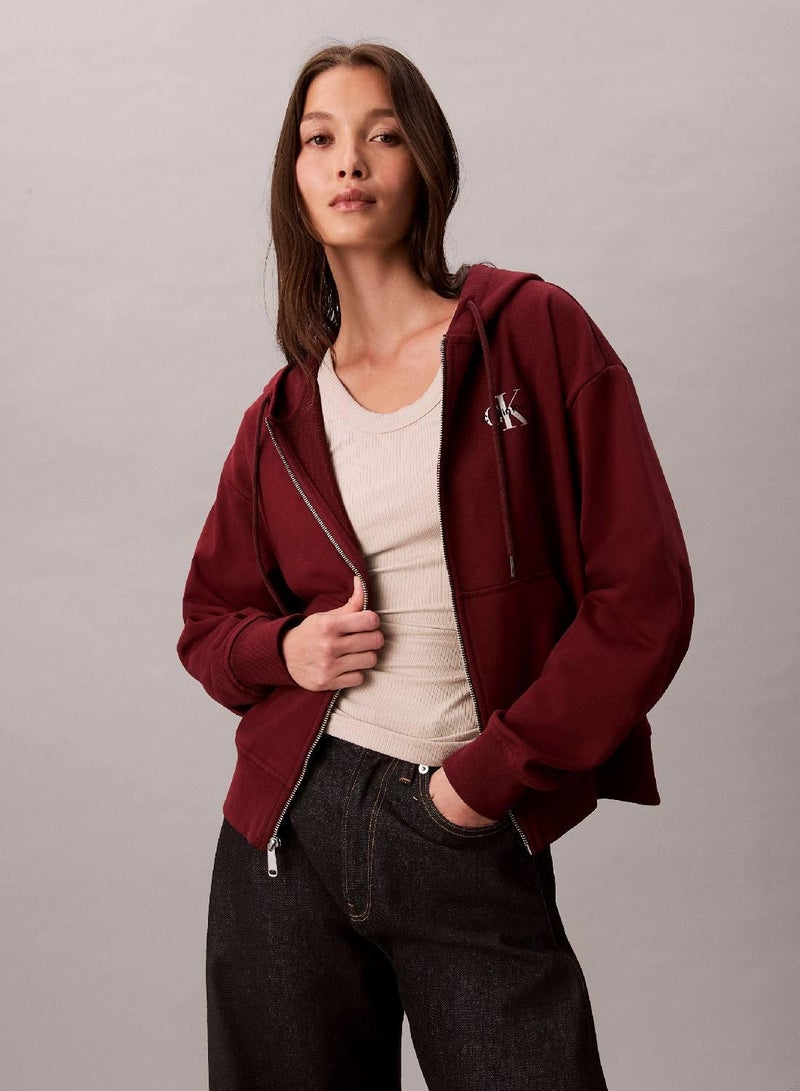 Calvin Klein Jeans Monogram Zip Up Hoodie - Image 1