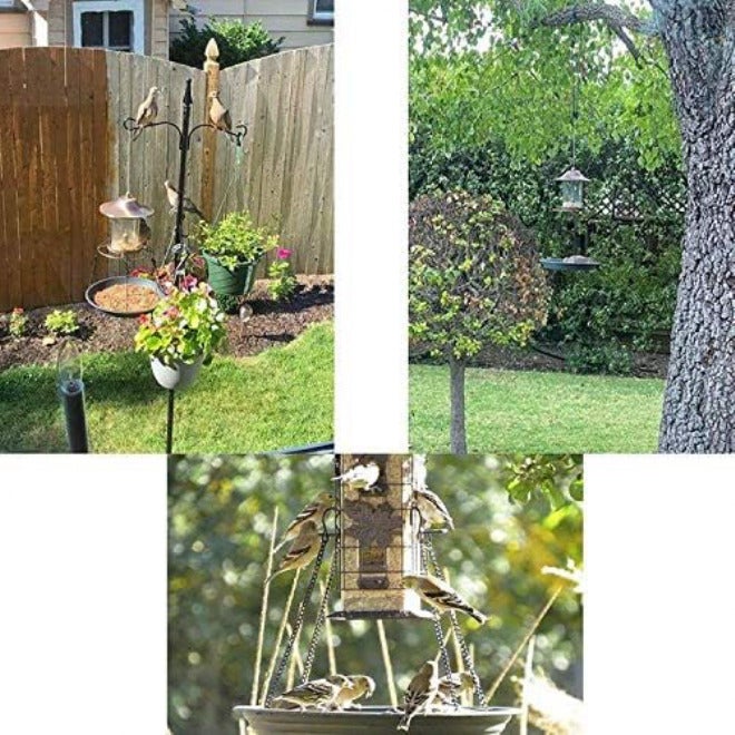Pmsanzay Multi-Purpose Bird Seed Catcher Tray Platform Tray Bird Feeder Seed Tray Bird Feeder Hanging Tray Seed Hoop Seed Catcher & Platform Feeder. Bird Feeders and Accessories （ Green ） - Image 5