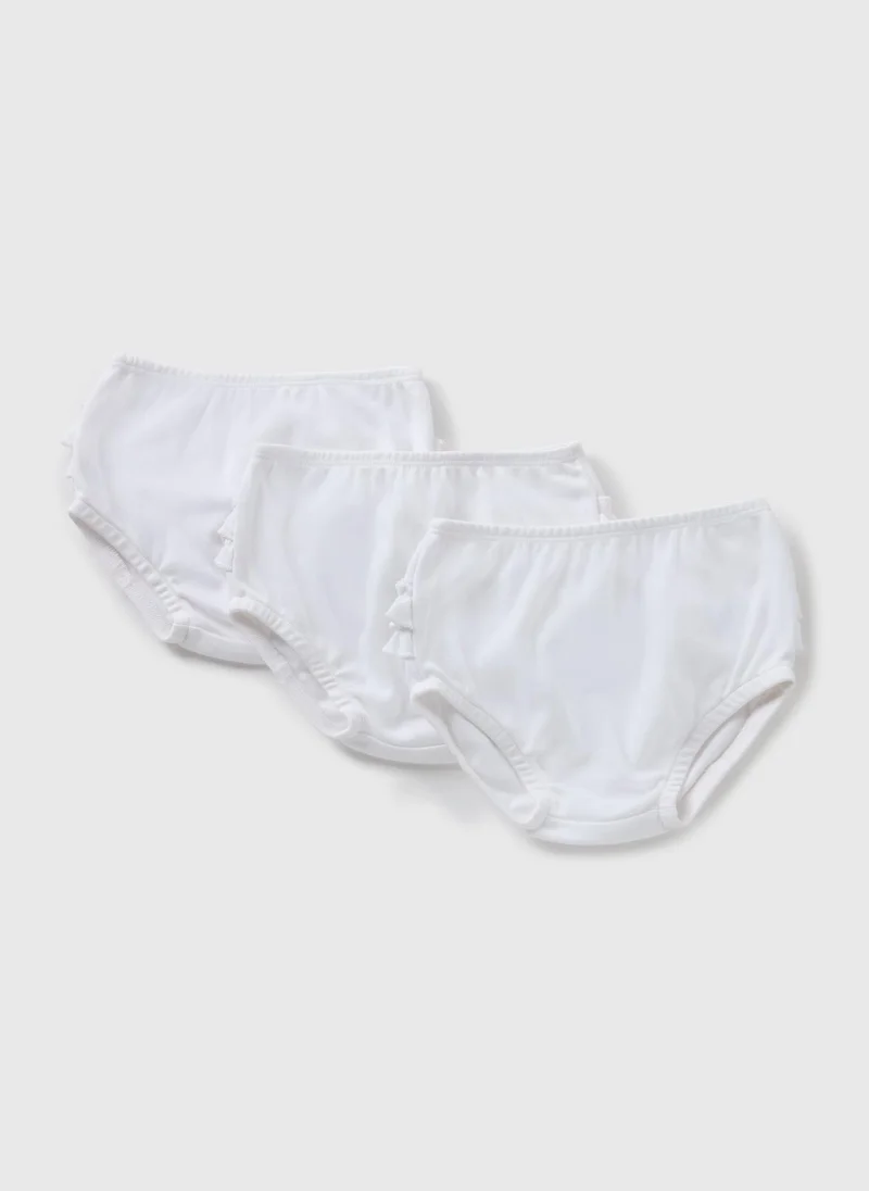Matalan 3 Pack Baby White Frill Knickers