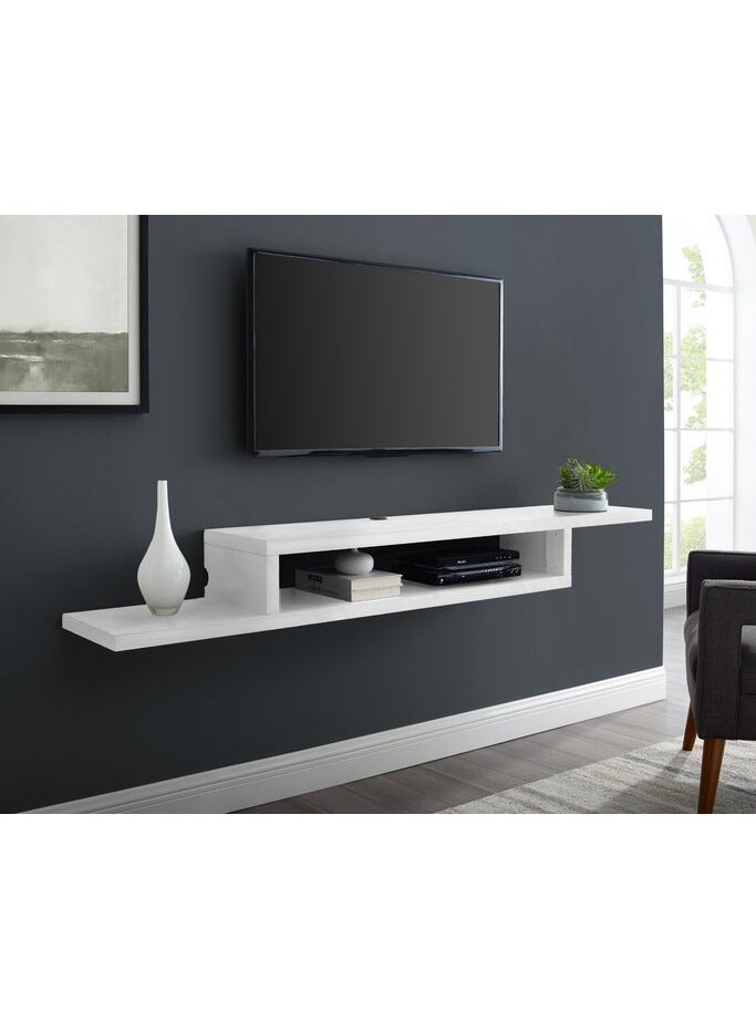 جاد وودز وحدة تلفزيون من جاد وودز حائط خشب ام دى اف أبيض 110×24×18 سم - Image 1