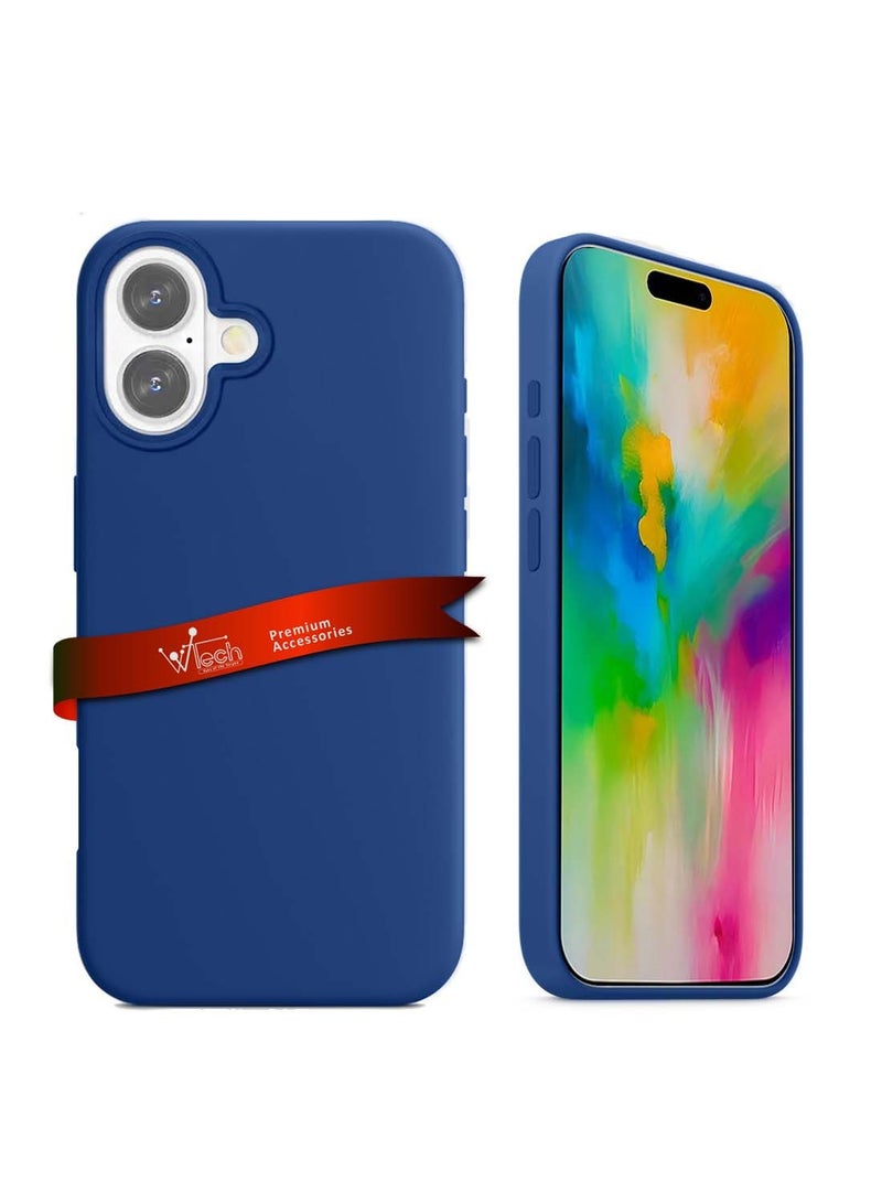 دبليو تيك غطاء الحماية من السيليكون السائل الممتاز لآيفون 16 بلس 2024 من أبل - أزرق كحلي - Image 1