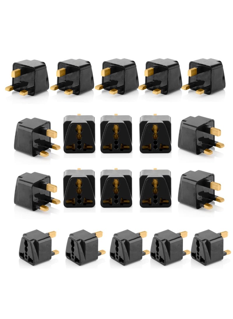 HI PLASST PINS N PLUGS HiPLASST UK Plug Adapter Pack of 20 for London GType Power Plug Converter for England Dubai Hong KongSingapore Ireland Wales ScotlandAdaptor for Charging Laptop Camera Phone  - Image 1